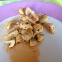 champignons met rode peper